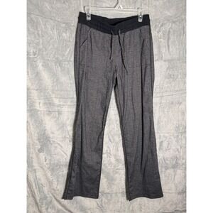 Prana Pants Gray Textured Drawstring Waist Womens S